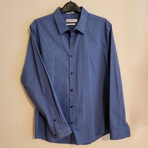 Calvin Klein blue striped dress shirt